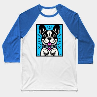 Cute Frenchie Pop Art Baseball T-Shirt